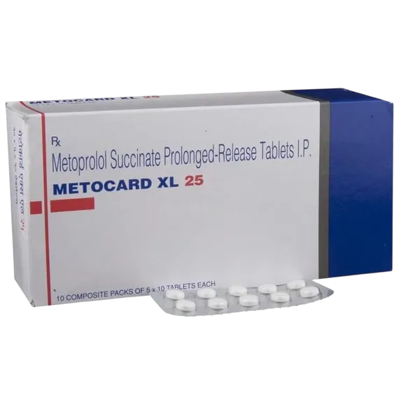 metocard xl 25mg tablet 10's